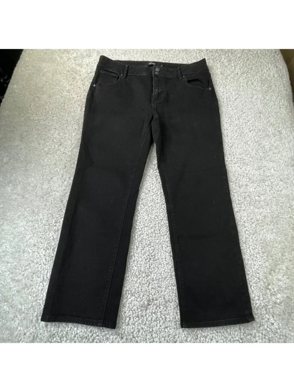 Hudson High Rise Slim Straight Leg Jean Flap Pockets Black Womens 14